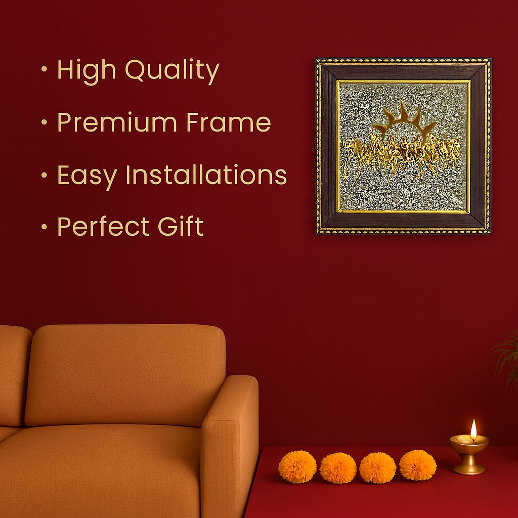 7 Horses on Raw Pyrite Frame