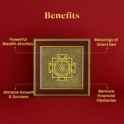 Shree Yantra on Raw Pyrite Frame